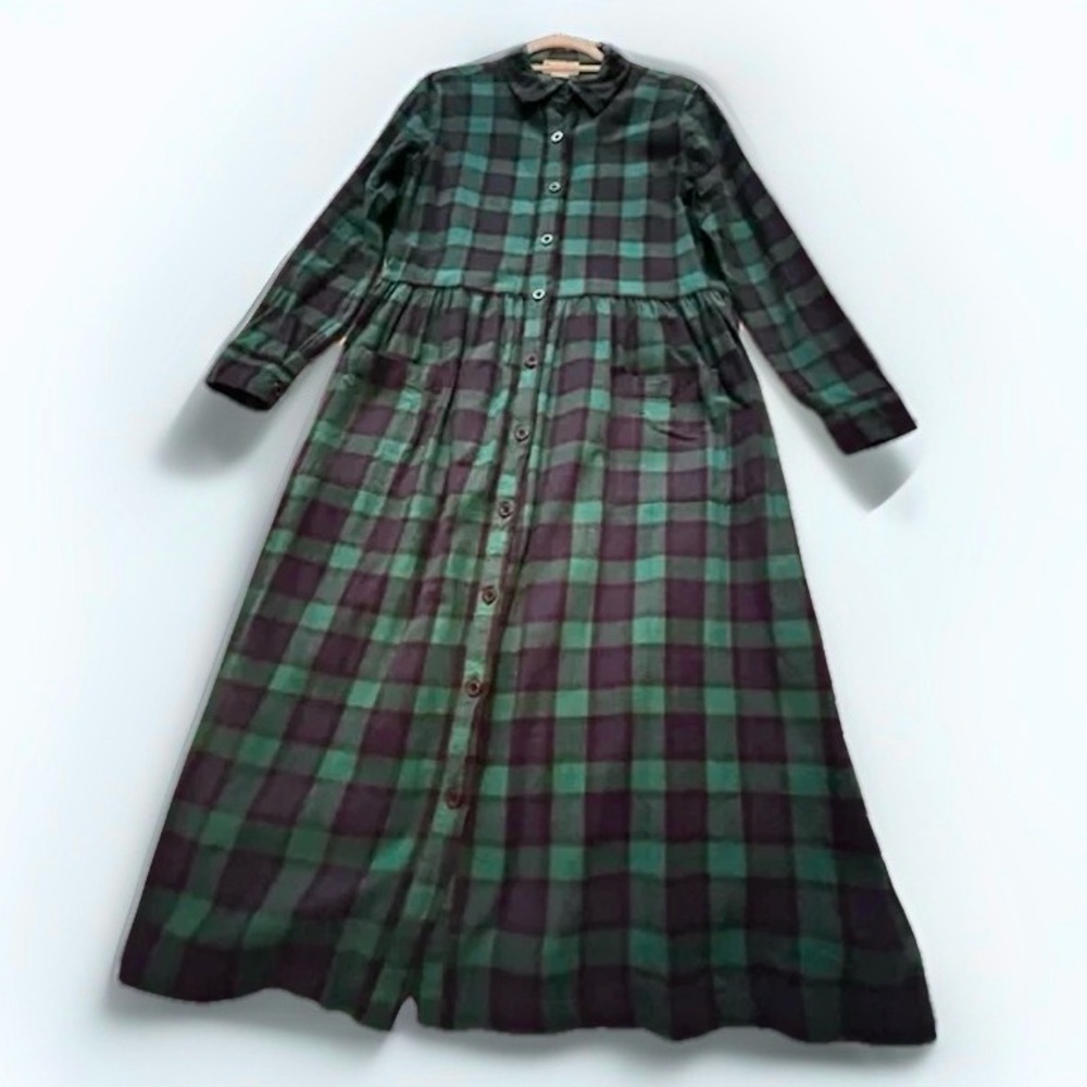 Vintage Plaid Dress - Grunge